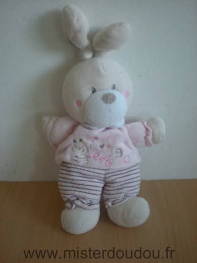 Nicotoy Lapin Rose motif lapin a b c - Très bon état