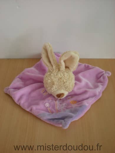 Tex Lapin Rose mauve fleurs papillon - Très bon état