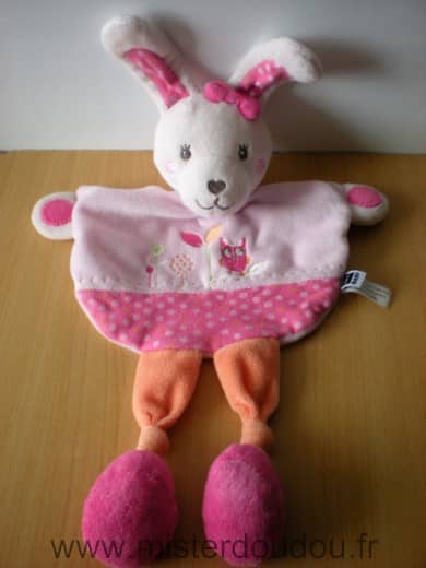 Tex Lapin Rose orange motif oiseau - Très bon état