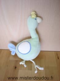 Tex Oiseau Vert écru bleu - Très bon état