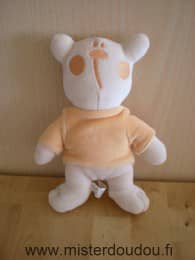 Auchan Ours Beige tshirt orange - Très bon état