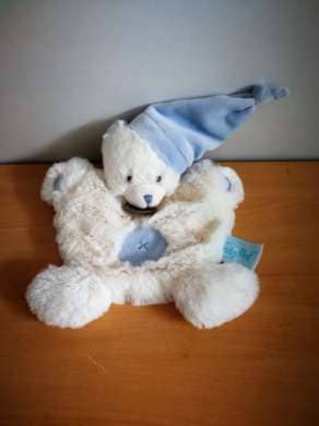 Baby nat Ours Blanc ecru bleu - Très bon état