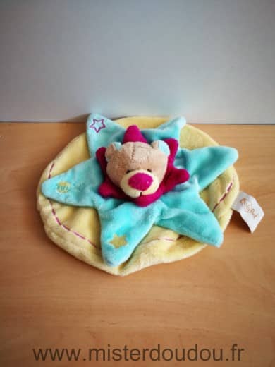 Baby nat Ours Jaune bleu rose etoile - Très bon état
