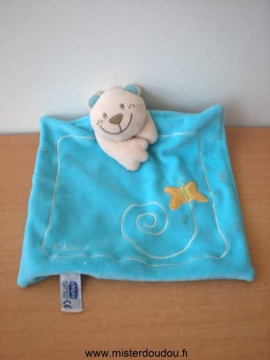 Chicco Ours Bleu papillon orange - Bon état