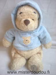 Disney Ours Beige pull bleu à capuche - Très bon état