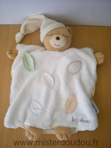 Kaloo Ours Ecru blanc feuilles - Très bon état
