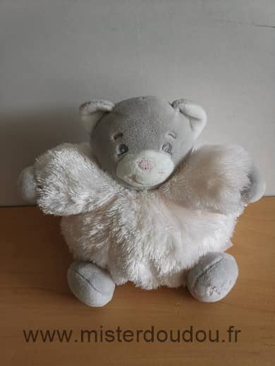 Kaloo Ours Rose pale blanc gris - Très bon état