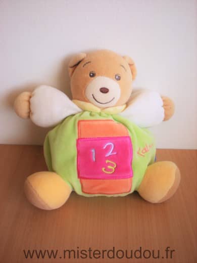 Kaloo Ours Vert blanc rose orange - Très bon état
