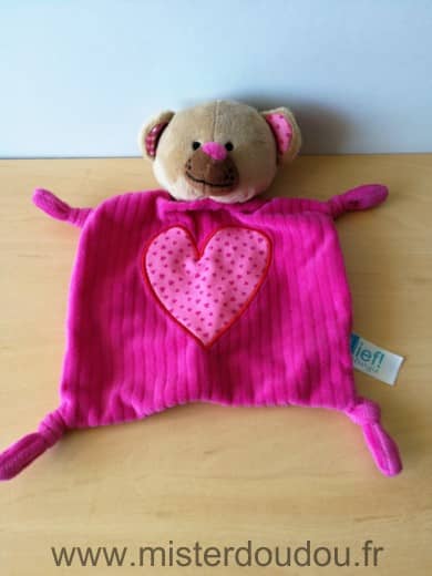 Lief Ours Beige rose fushia coeur - Très bon état