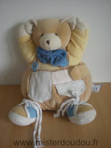 Mgm Ours Jaune beige blanc noeud bleu - Très bon état
