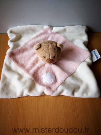 Nattou Ours Beige rose blanc nuage - Très bon état