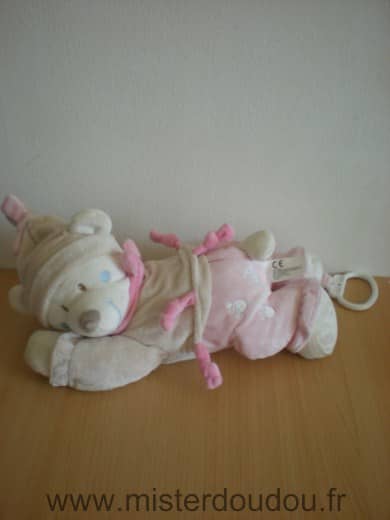 Nicotoy Ours Beige rose blanc - Très bon état