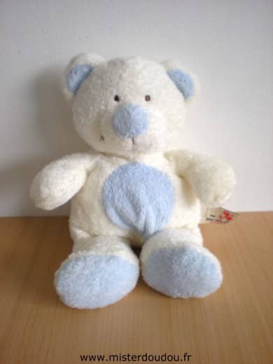 Nicotoy Ours Blanc bleu - Très bon état