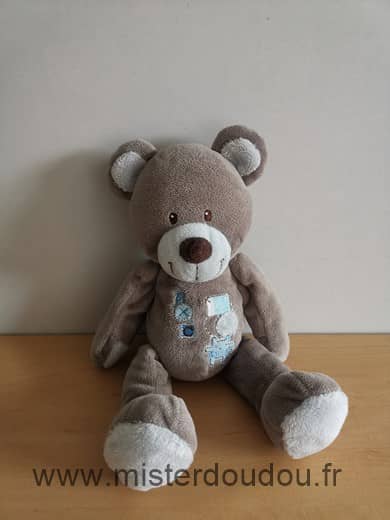 Nicotoy Ours Gris bleu a b c - Très bon état