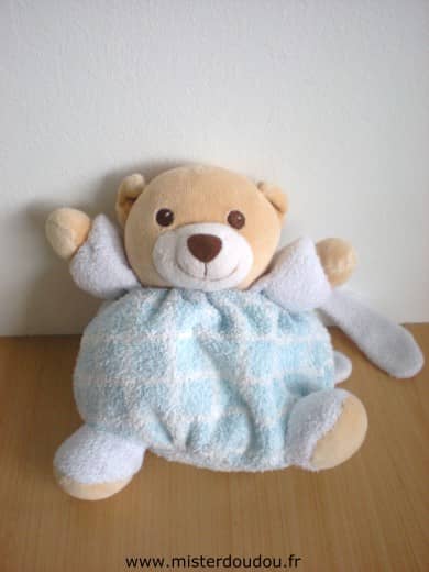 Nounours Ours Bleu blanc - Très bon état