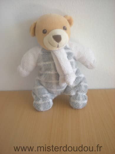 Nounours Ours Gris blanc - Très bon état