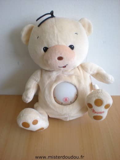 Ouaps Ours Beige lumineux et musical - Très bon état