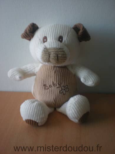 Planet pluch Ours Ecru beige "baby" - Très bon état