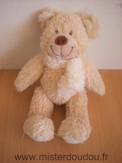 Tex Ours Beige echarpe blanche - Très bon état