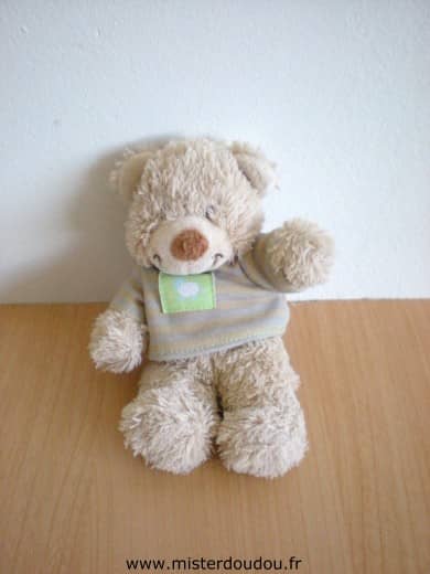 Tex Ours Beige tshirt rayé gris beige - Très bon état