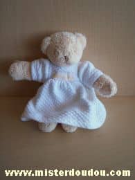 Trousselier Ours Beige robe blanche - Très bon état