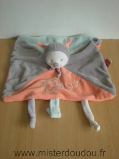 Nattou Papillon Gris bleu orange - Très bon état