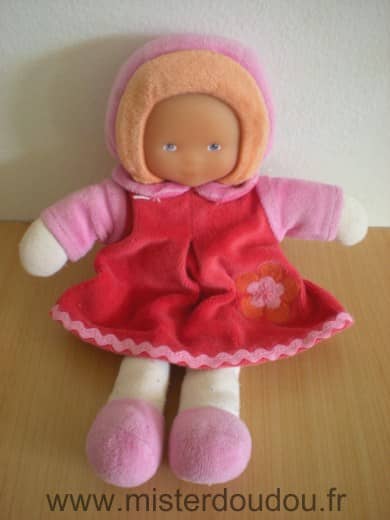 Corolle Poupée Robe rose rouge - Etat moyen