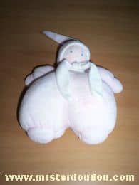 Nounours Poupée Rose écharpe blanche - Très bon état