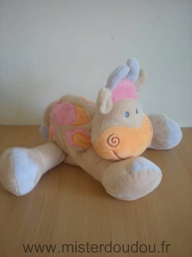 Nattou Vache Beige orange mauve - Très bon état