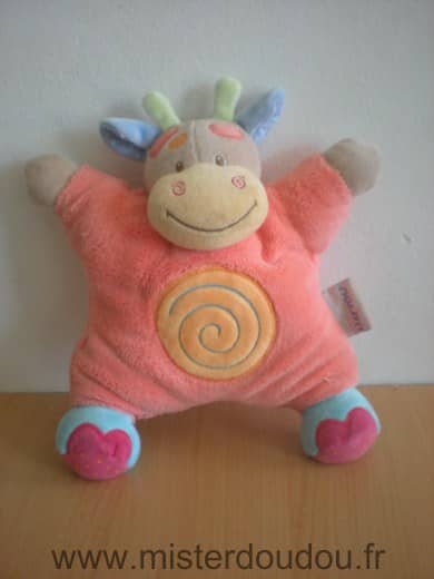 Nattou Vache Rose spirale orange - Très bon état