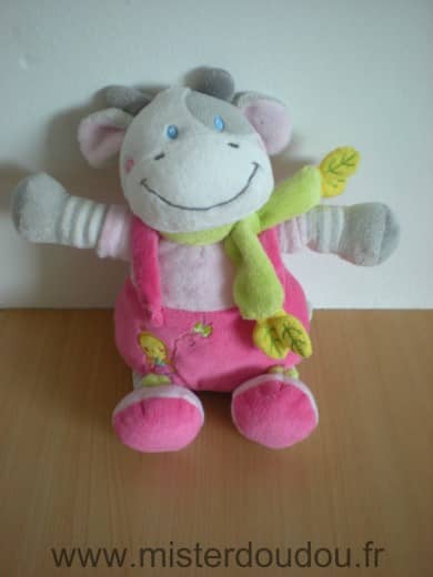 Nicotoy Vache Gris rose oiseau jaune - Très bon état