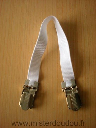 Ruban Blanc elastique 1 attache doudou