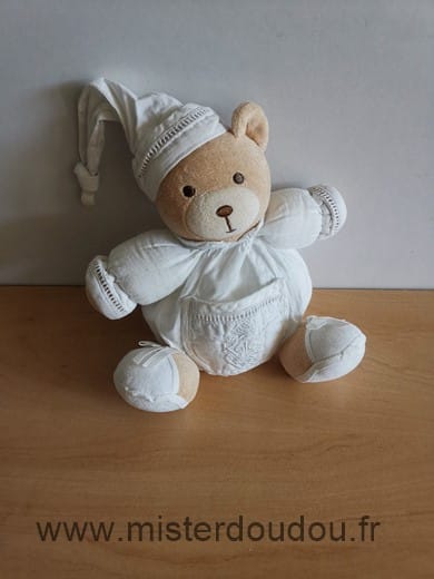 Ours Blanc brode kaloo sur poche devant Kaloo