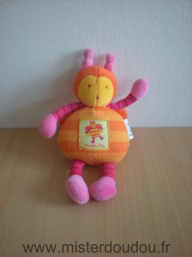 Abeille Jaune orange rose Moulin roty