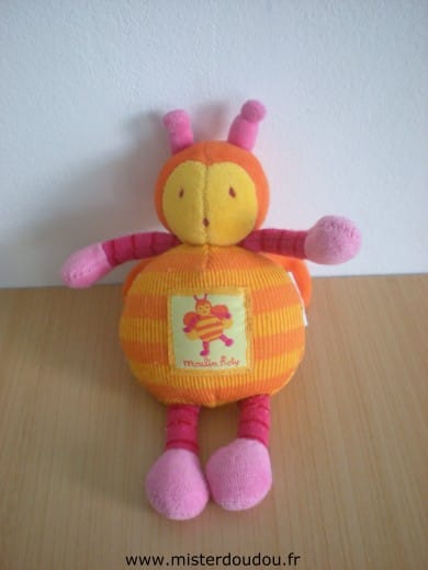 Abeille Orange jaune rose Moulin roty