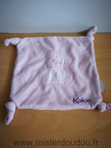 Carre Rose motif ours blanc Kaloo