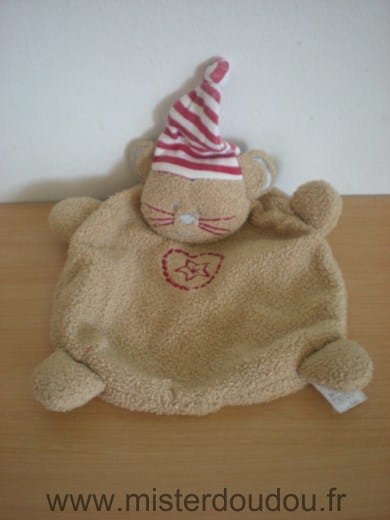 Chat Beige coeur rouge Absorba