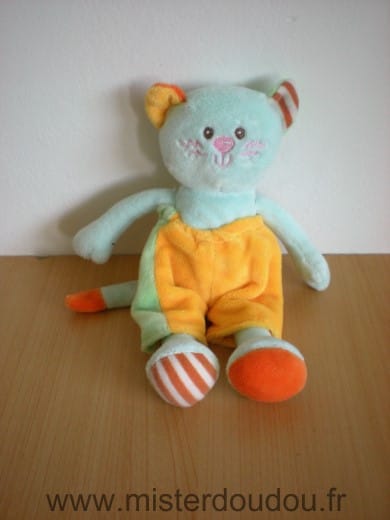 Chat Bleu short jaune vert Ajena