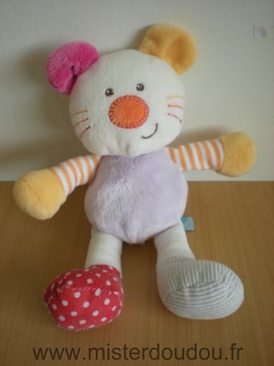 Chat Mauve blanc jaune rose Bébérêve