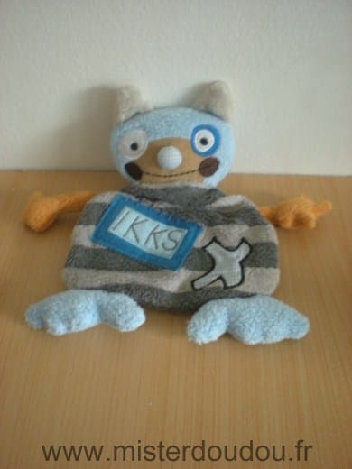 Chat Bleu beige marron raye Ikks
