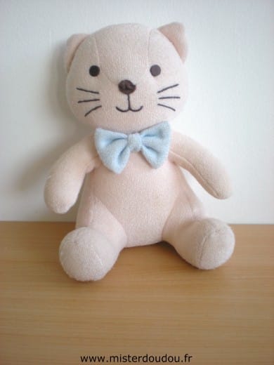 Chat Beige noeud bleu Luminou