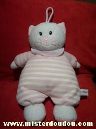 Chat Rayé rose blanc Luminou
