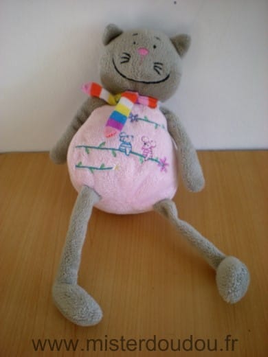 Chat Rose gris motifs souris Mgm