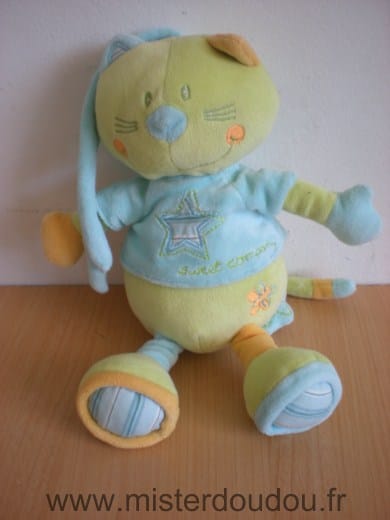Chat Sweet company vert bleu Sauthon