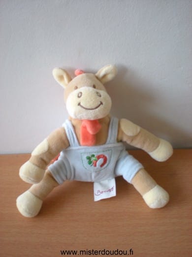 Cheval Beige salopette bleue Bengy