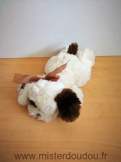 Chien Beige marron ruban Cobico