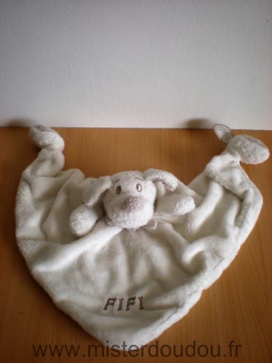 Chien Ecru echarpe beige Dimpel