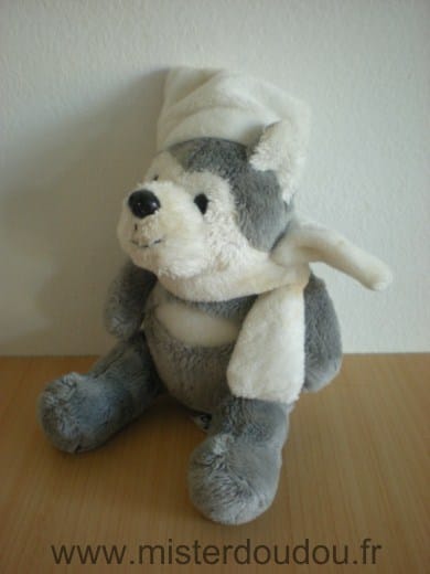 Chien Gris blanc bonnet blanc Lascar