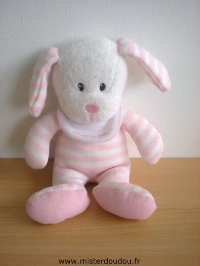 Chien Rayé rose blanc Luminou