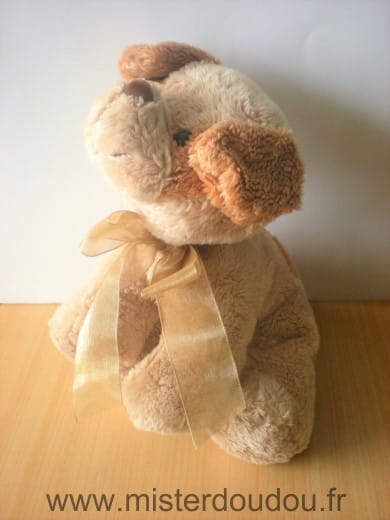 Chien Beige ruban satin Maxita